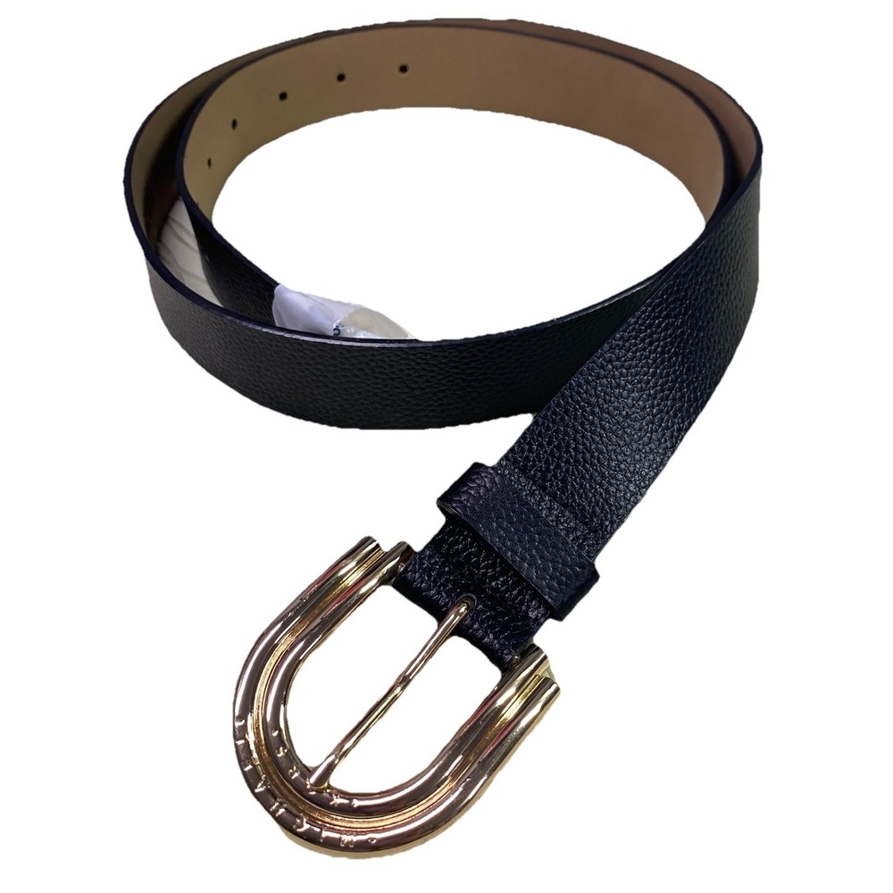 Michael Kors Womens Black Leather Pebbled Belt W/Gold Buckle Sz. XL NWT MSP $78